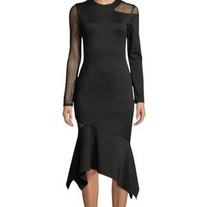 ALICE + OLIVIA Women's 2 Black Mermaid Long-Sleeve "Kaine" Midi Dress
